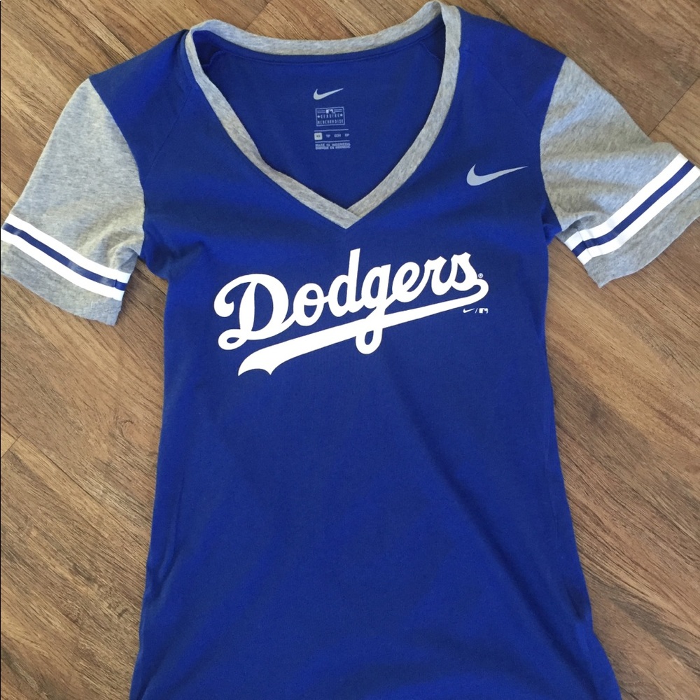 Dodgers Nike V-Neck Baseball T shirt